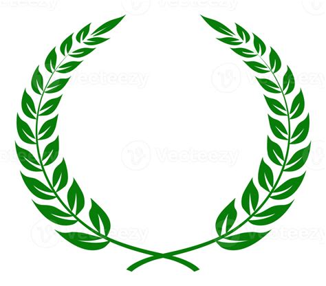 Laurel wreath, a Symbol of the winner. Wheat ears or rice Sign ...