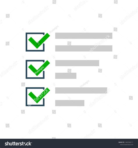 Checklist Symbol Green Color Checkmarks Isolated Stock Vector (Royalty ...