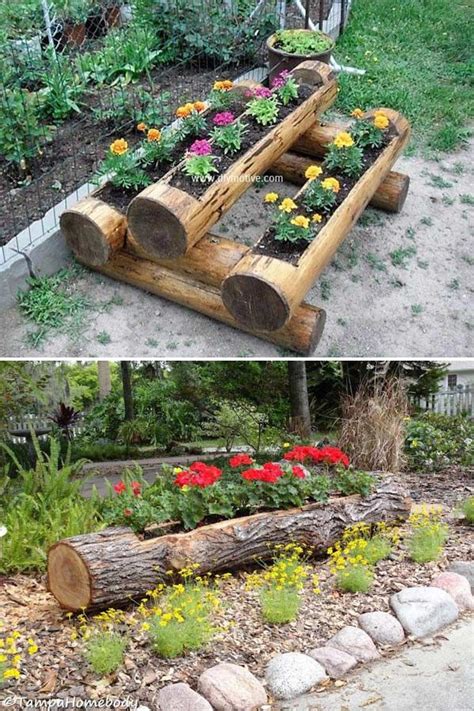 Wood Log Planters. | Garden projects, Diy garden projects, Bamboo garden