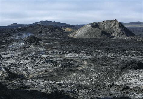 Iceland, View of Krafla and Volcanic landscape stock photo