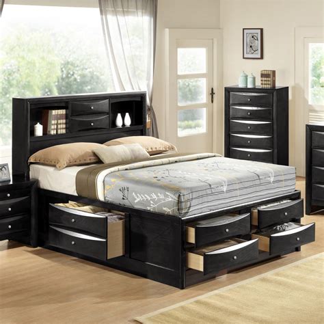 Crown Mark Emily Contemporary Queen Captain's Bed with Bookcase ...