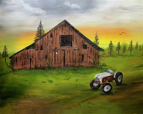 Barn with Tractor Photograph by Robert Camp