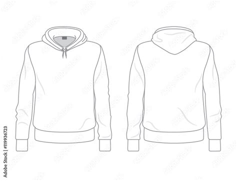 Men's hoodie template, front and back view Stock Vector | Adobe Stock