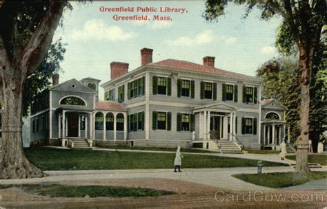 Greenfield Public Library Massachusetts Postcard