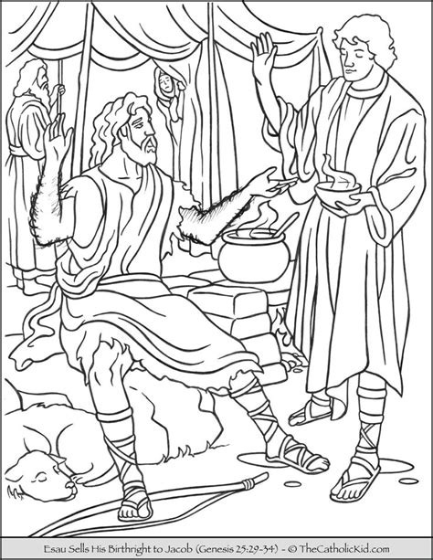 Esau Sells Birthright to Jacob Coloring Page - TheCatholicKid.com ...