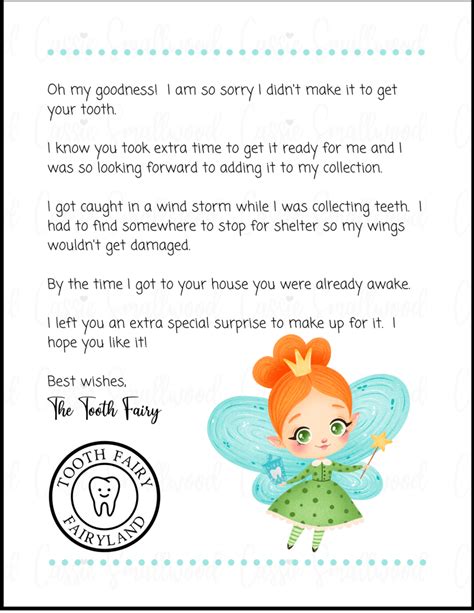 Tooth Fairy Letterhead Printables