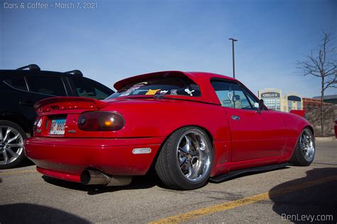 Red NA Miata with Hardtop Spoiler - BenLevy.com