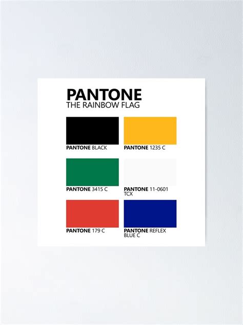 "Pantone Rainbow South African Flag Colour Palette" Poster for Sale by ...