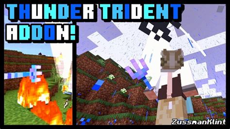 Thunder Trident Mod Minecraft Bedrock! Minecraft Mod