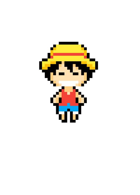 One Piece Luffy Pixel Art Pattern