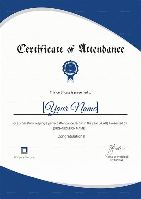 Great Certificate Of Attendance Template Word Free Download Meeting ...