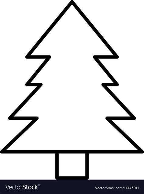 Pine tree natural outline Royalty Free Vector Image