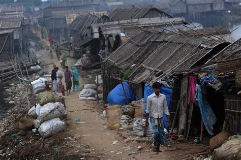 Slum conditions in Bangladesh pose health hazards, and malnutrition is ...