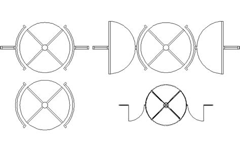 Revolving door plan detail dwg file - Cadbull