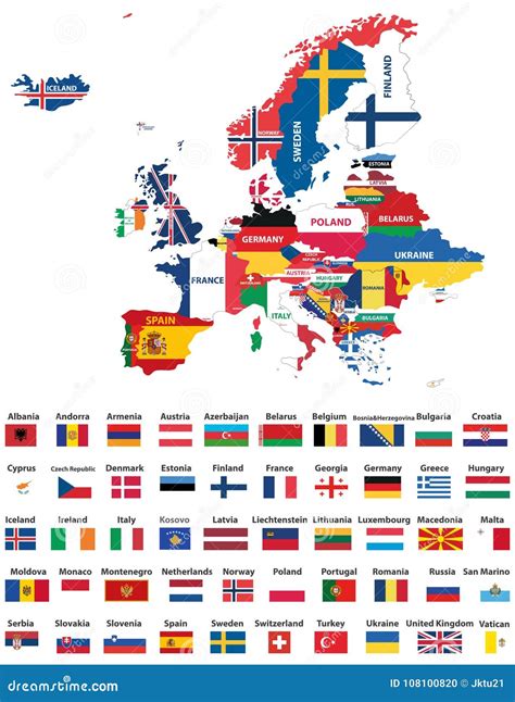 Europe Map Countries Flag