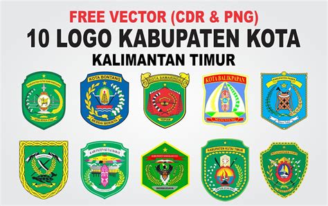 Free Vector Logo 10 Kabupaten Kota Kalimantan Timur (CDR & PNG ...