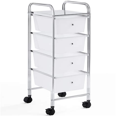 Buy Yaheetech 4 Drawers Cart Rolling Plastic Storage Cart and Organizer ...