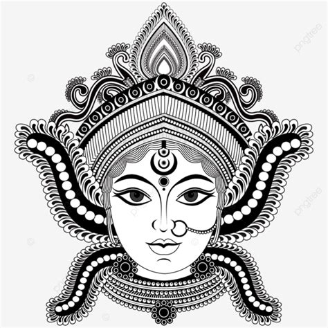 Durga Maa Vector Art, Durga Drawing, Durga Sketch, Durga Maa PNG and ...