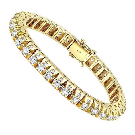 20 Carat Unique Diamond Tennis Bracelet for Men in 14k Gold By Luxurman ...