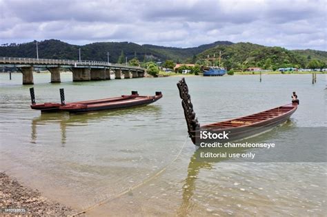 Waka Maori Watercraft Waitangi Northland New Zealand Stock Photo ...