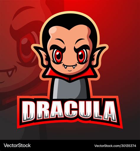 Dracula mascot esport logo design Royalty Free Vector Image