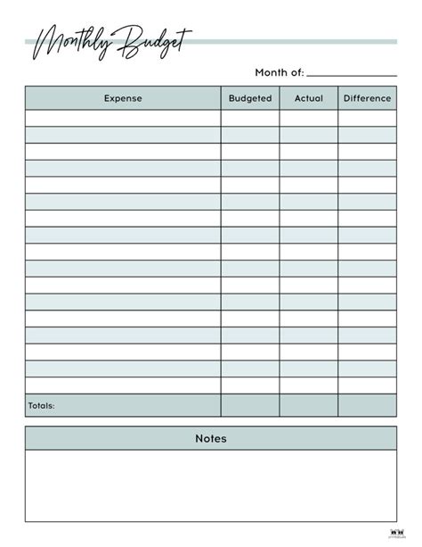 Monthly Budget Planners - 20 FREE Printables | Printabulls