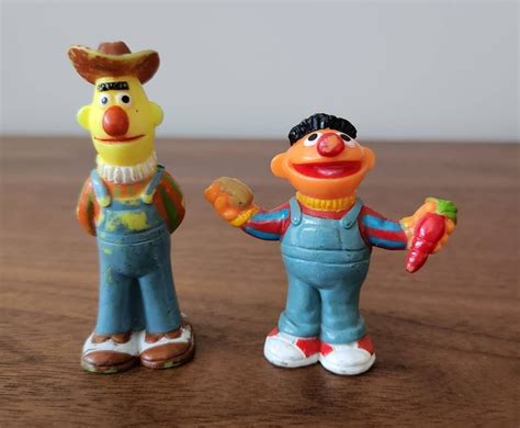 Vintage Sesame Street PVC Bert and Ernie Farmer Figures. - Etsy