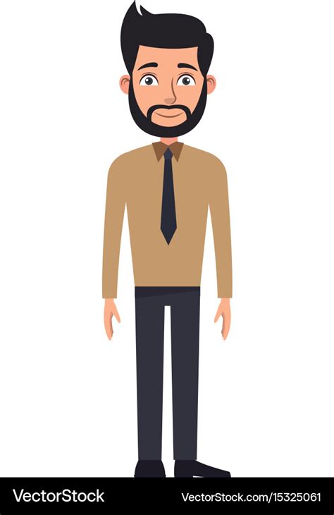 Cartoon business man character young male Vector Image