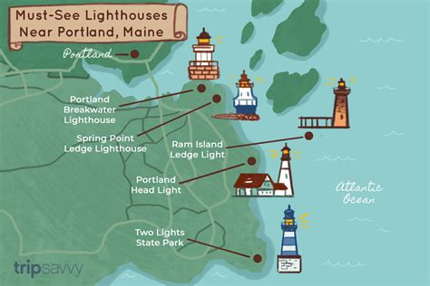 Portland Maine Lighthouse Map - Map Of The World