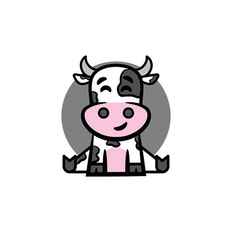 CUTE COW VECTOR, EPS, LOGO, SIMPLE DESIGN, GREY WHITE 6718950 Vector ...