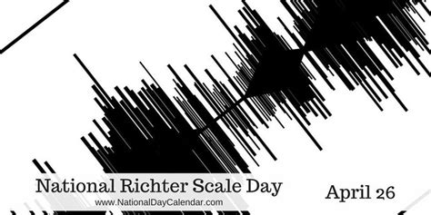 NATIONAL RICHTER SCALE DAY - April 26 | April 26, National day calendar ...