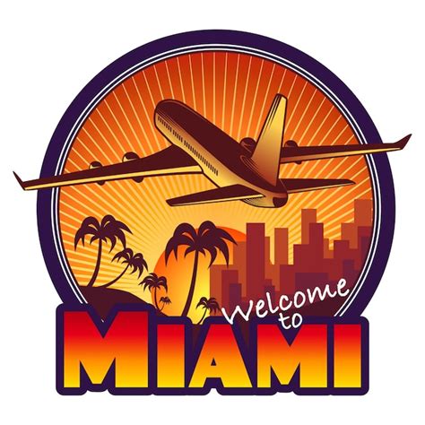 Free Vector | Designed travel label, Miami