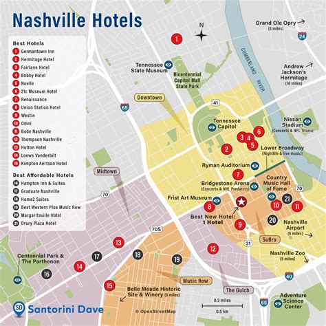 Nashville Tourist Map | Besttravels.org