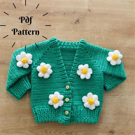 Crochet Baby Cardigan Pattern, 3-6 Months Baby Cardigan, Sweater for ...