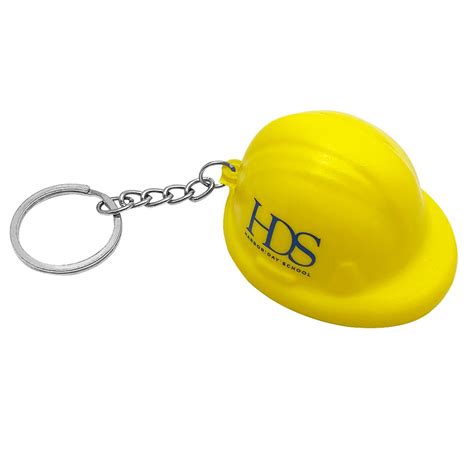 Custom Mini Hard Hat Stress Ball Keychain