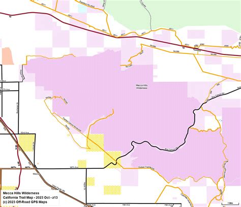 Mecca Hills Wilderness - California Trail Map