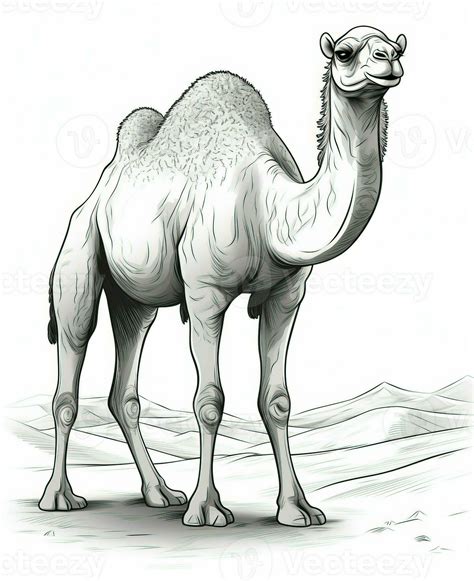 a drawing of a camel in the desert. Generative AI 30599876 Stock Photo ...