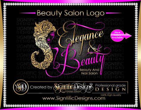 Beauty and Nail Salon Logo Custom Business Logo Silver and - Etsy