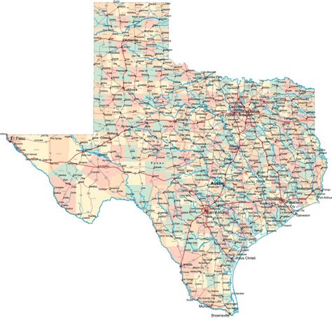 Texas Road Map With Cities And Towns - Printable Maps