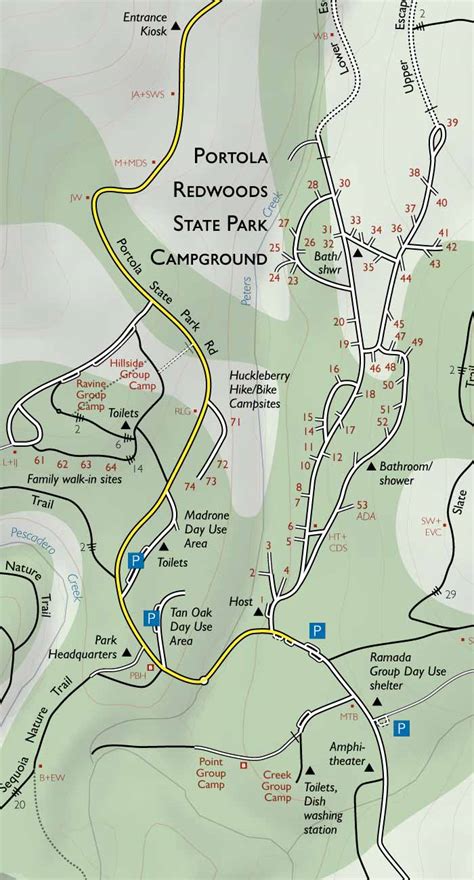 Portola Redwoods State Park Campground Map - States Of America Map