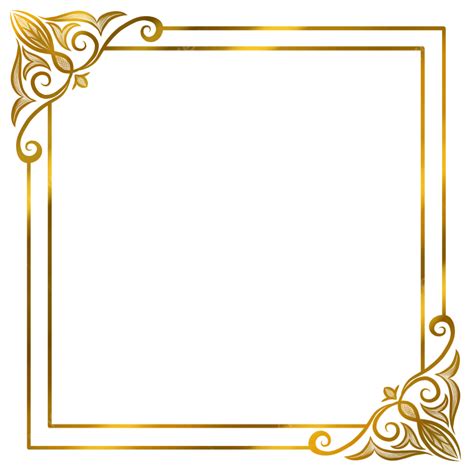 Simple Golden Border Frame, Borders, Gold, Golden PNG Transparent ...