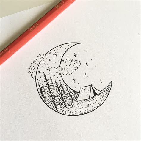 Simple Moon Drawing at GetDrawings | Free download