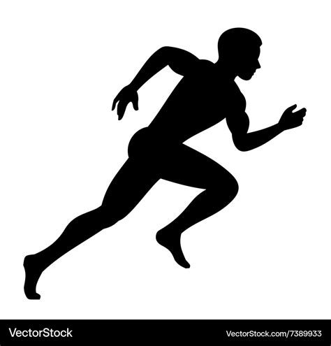 Runner man isolated silhouette on white background