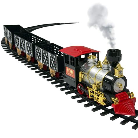 Classic Battery Powered Train Set for Kids with Real Smoke, Music and ...