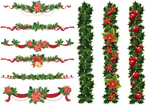 12 Christmas PSD Garland Border Images - Free Christmas Garland Clip ...