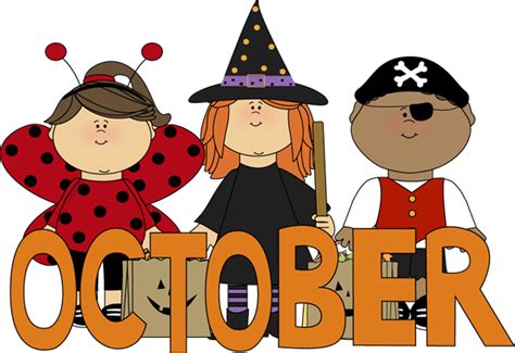 What Month Is October | October Trick or Treaters Clip Art Image - the ...