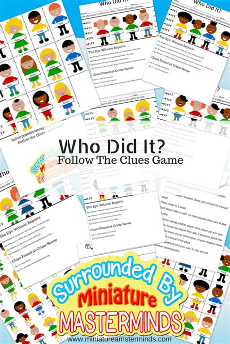 Who did It game - FREE download printable sheets