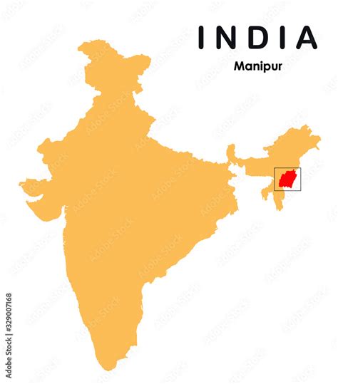 Manipur in India map. Manipur map vector illustration Stock Vector ...