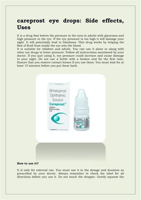 PPT - careprost eye drops Side effects, Uses PowerPoint Presentation ...