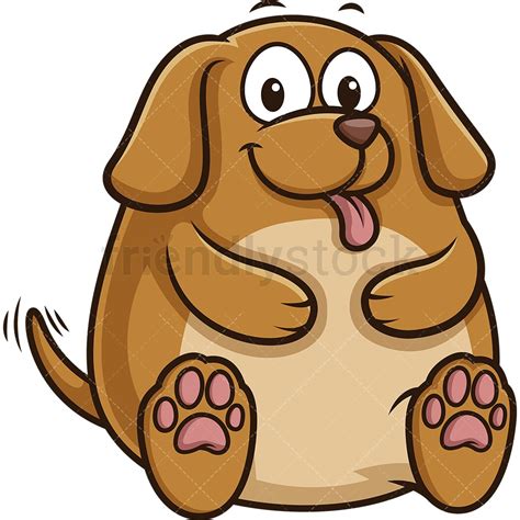 Fat Dog Cartoon Clipart Vector - FriendlyStock